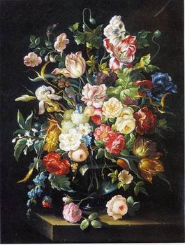 Floral, beautiful classical still life of flowers 010